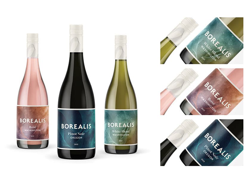 Borealis Wine Label and Packaging