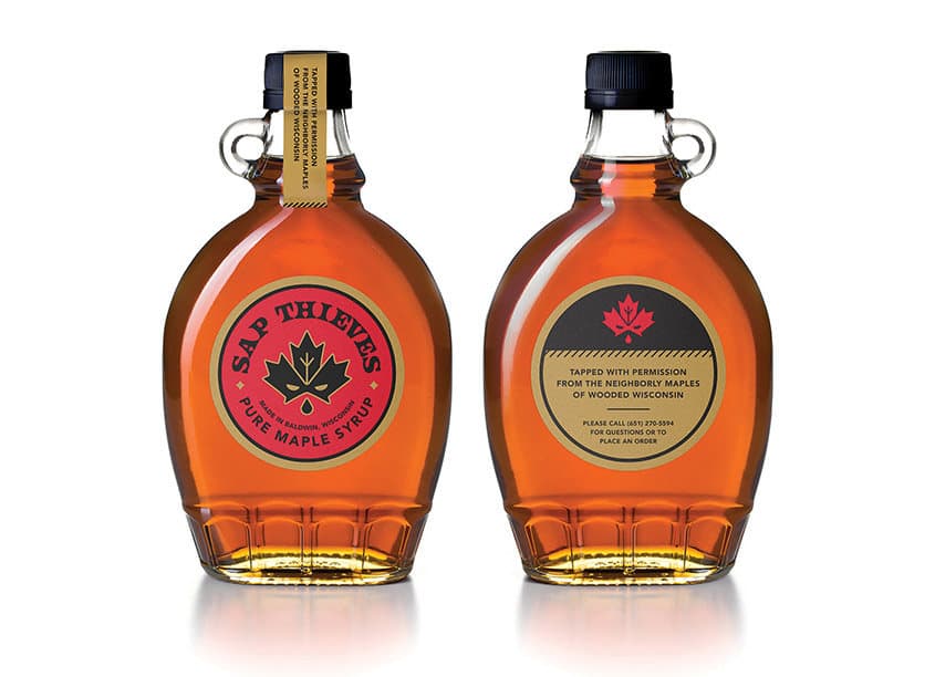 Sap Thieves Pure Maple Syrup Label Design