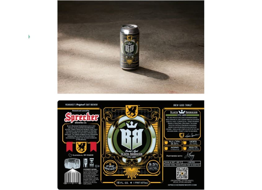 Barrel Aged Black Bavarian Style Lager 16oz Label