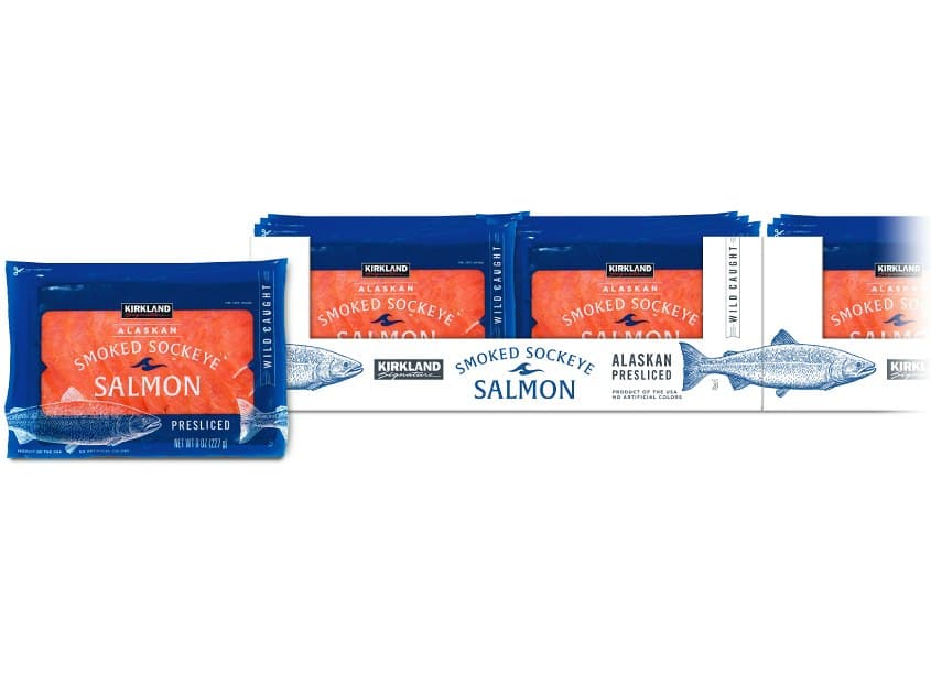 Kirkland Signature Smoked Sockeye Salmon Pack & Tray