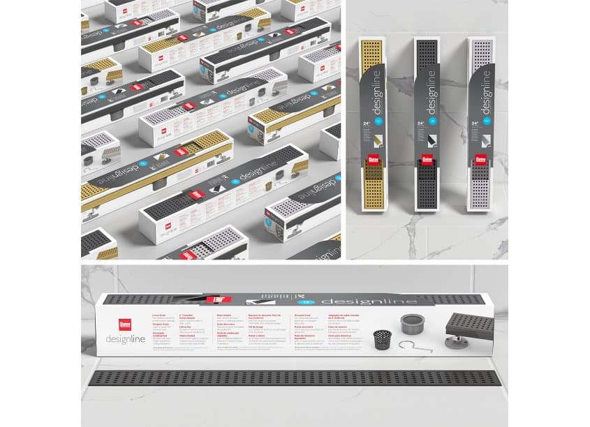 Designline Decorative Shower Drain Packaging Design