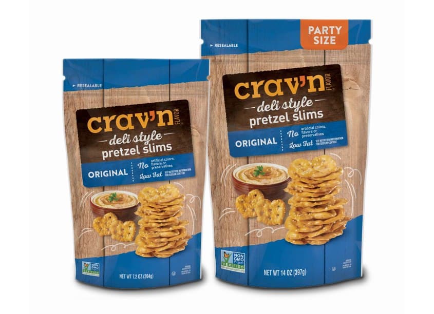 Crav'n Flavor Pretzel Slims Packaging