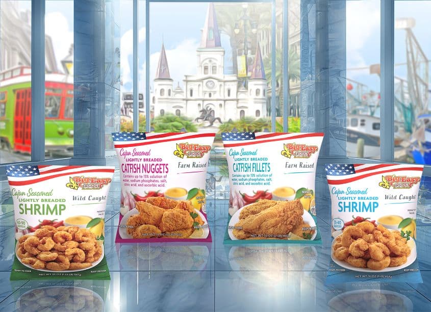 Big Easy Foods Breaded Catfish & Shrimp Packaging