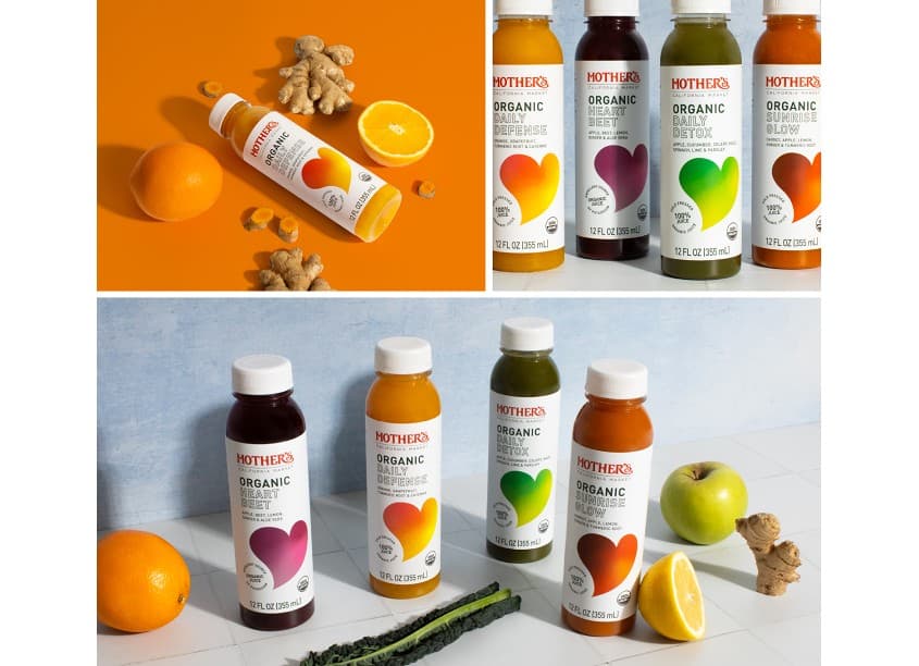 Mother’s Market Organic Fresh Juices Packaging