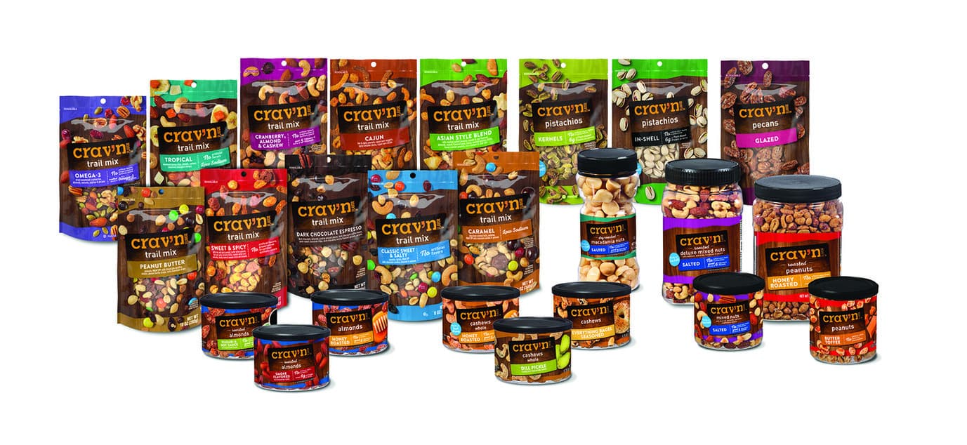 Crav'n Flavor Snack Nuts Packaging
