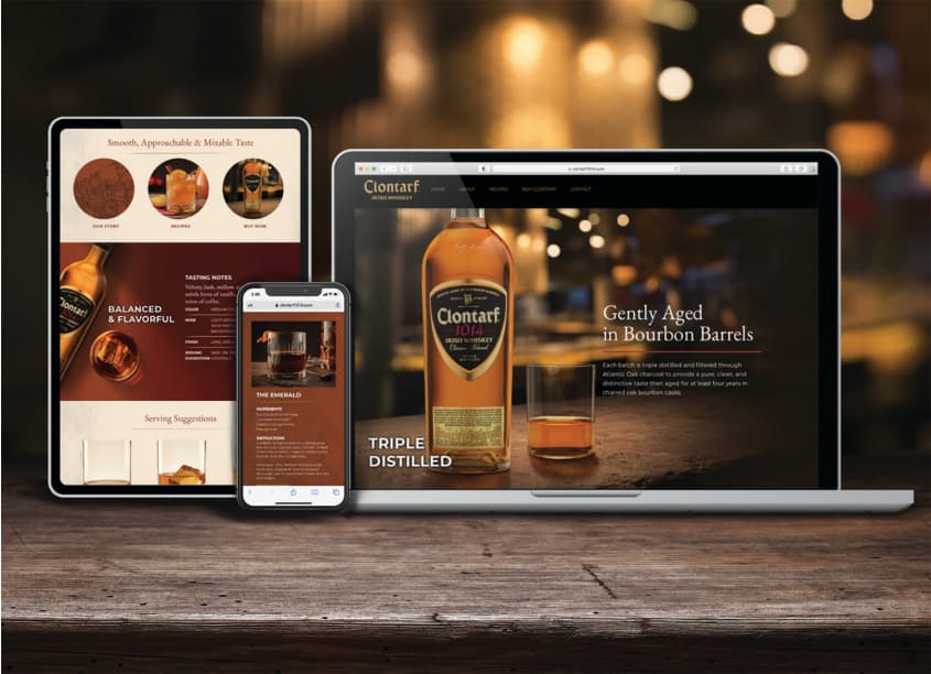 Clontarf Irish Whiskey Brand Website