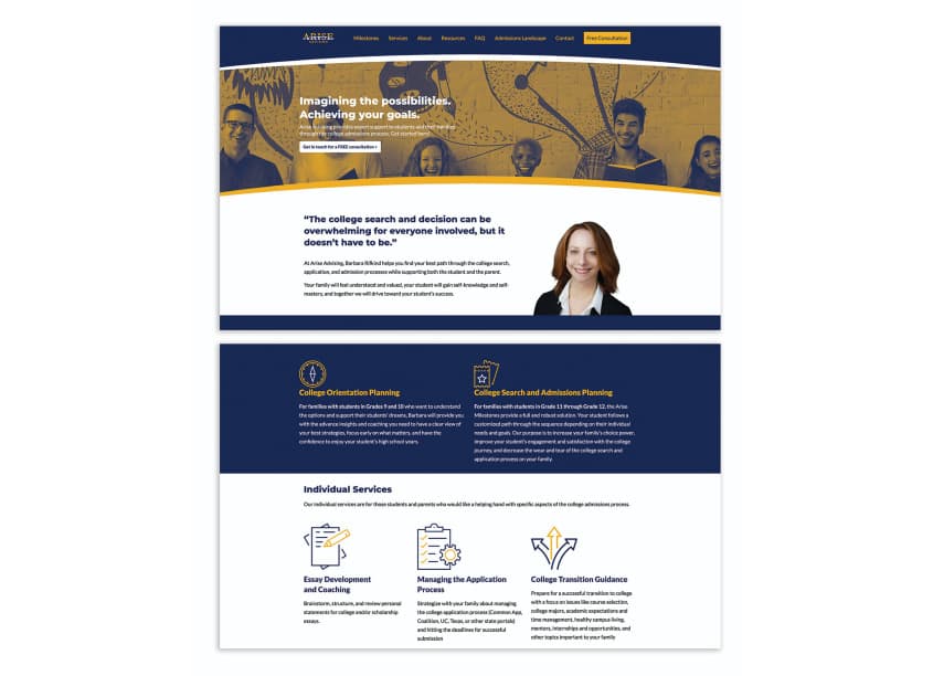 Arise Advising Website