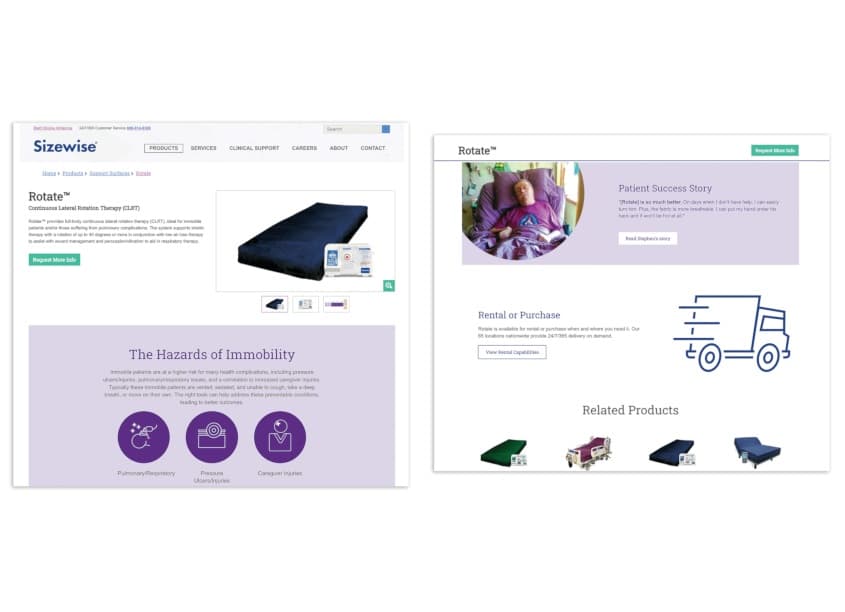 Sizewise Updated Product Page Design