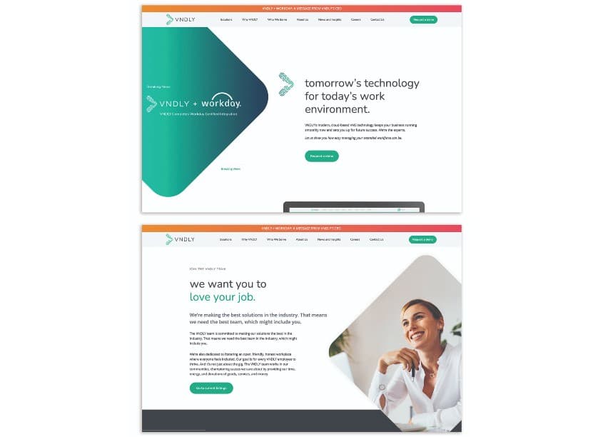 VNDLY Website Design