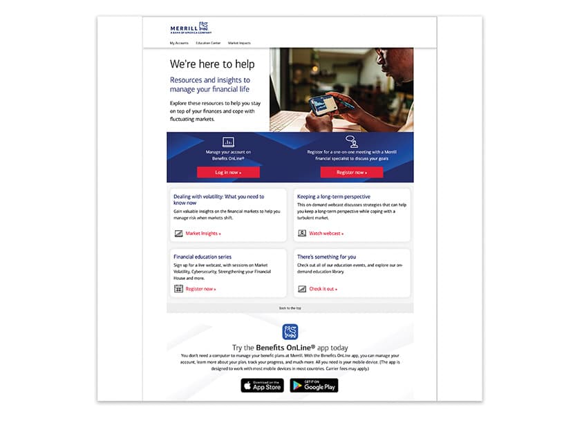 Market Impacts Landing Page