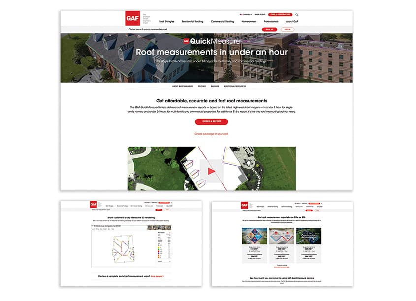 GAF QuickMeasure Website