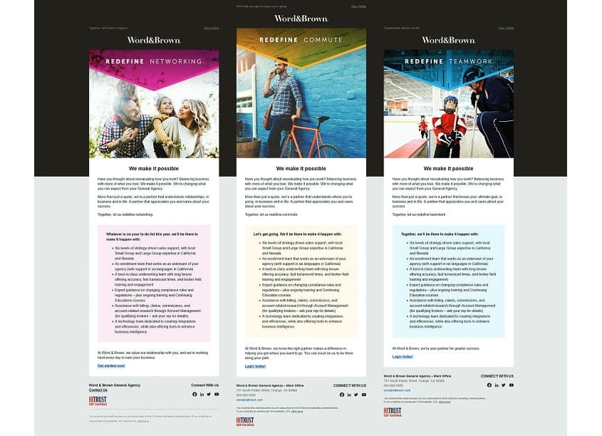 Word & Brown GA 'Redefine' Campaign Email Series