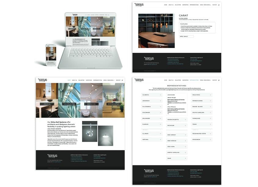 Sirius Lighting Web Design