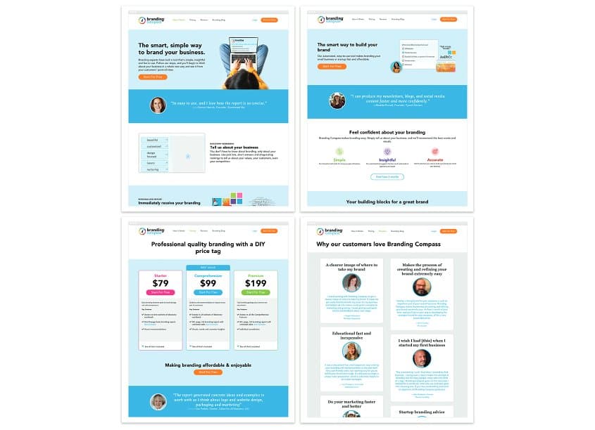 Branding Compass Website & App UI