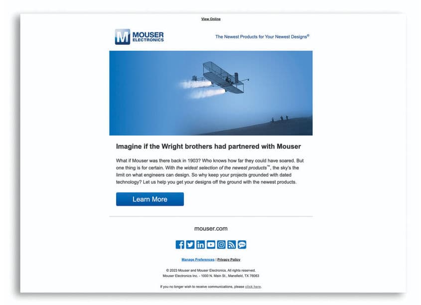Mouser Wright Brothers Email