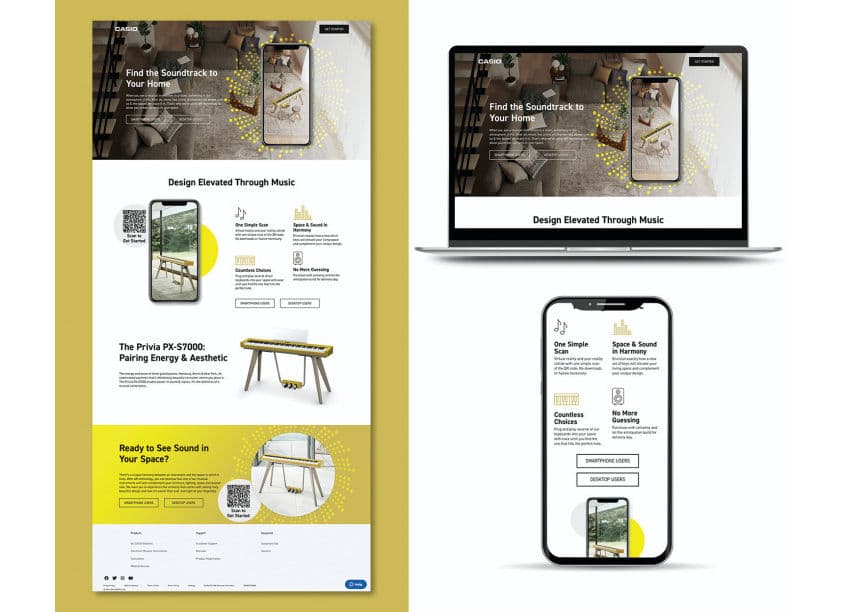 Casio Privia Landing Page