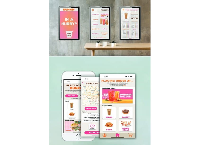 Dunkin' Self Service Kiosk & Phone App Design