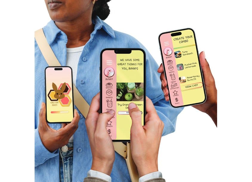 Honey Bun Bakery Phone App Design