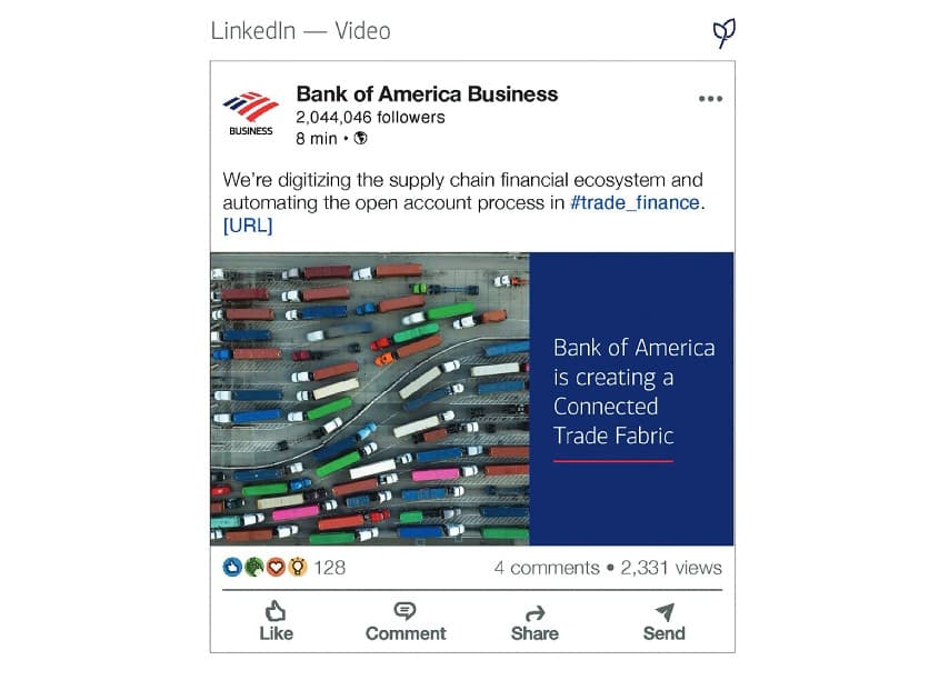 Open Account Automation Bank of America Linkedin Post