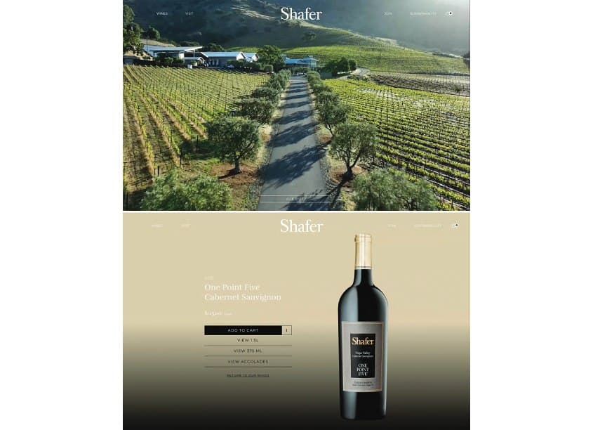 Shafer Vineyards Website Design & Programming