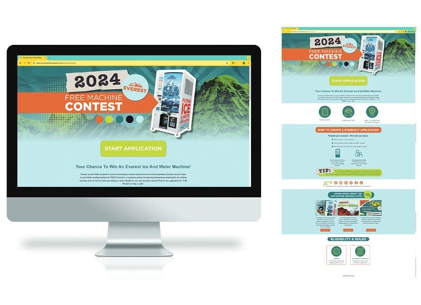 Everest Free Machine Contest Landing Page