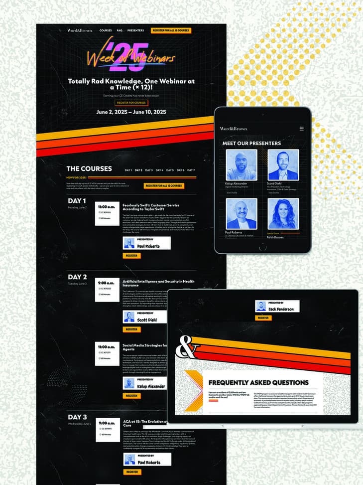 Word & Brown Week of Webinars 2025 Microsite