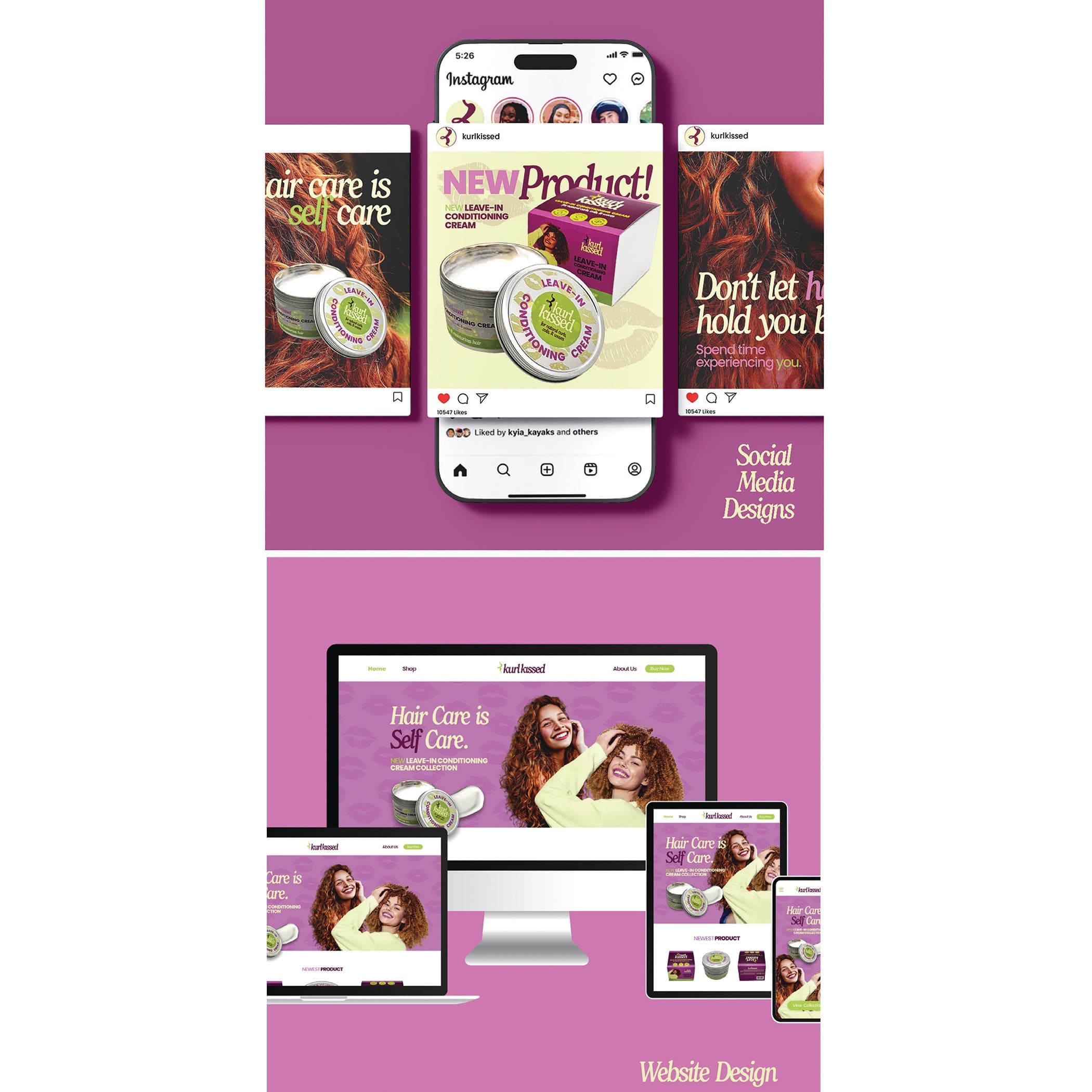 Kurl Kissed Leave-in Conditioning Cream Branding