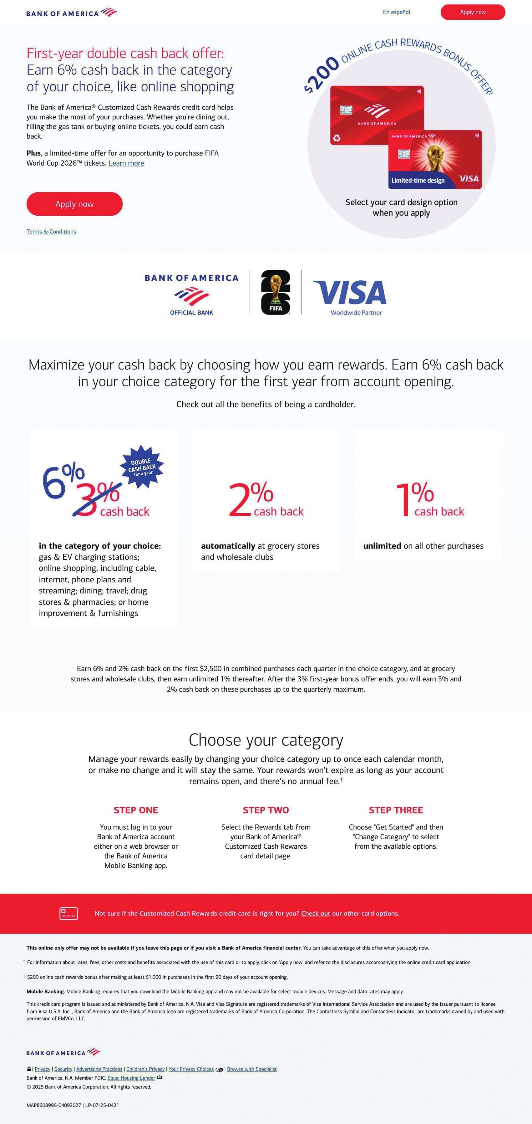 2025 Integrated FIFA Customed Cash Rewards Landing Page