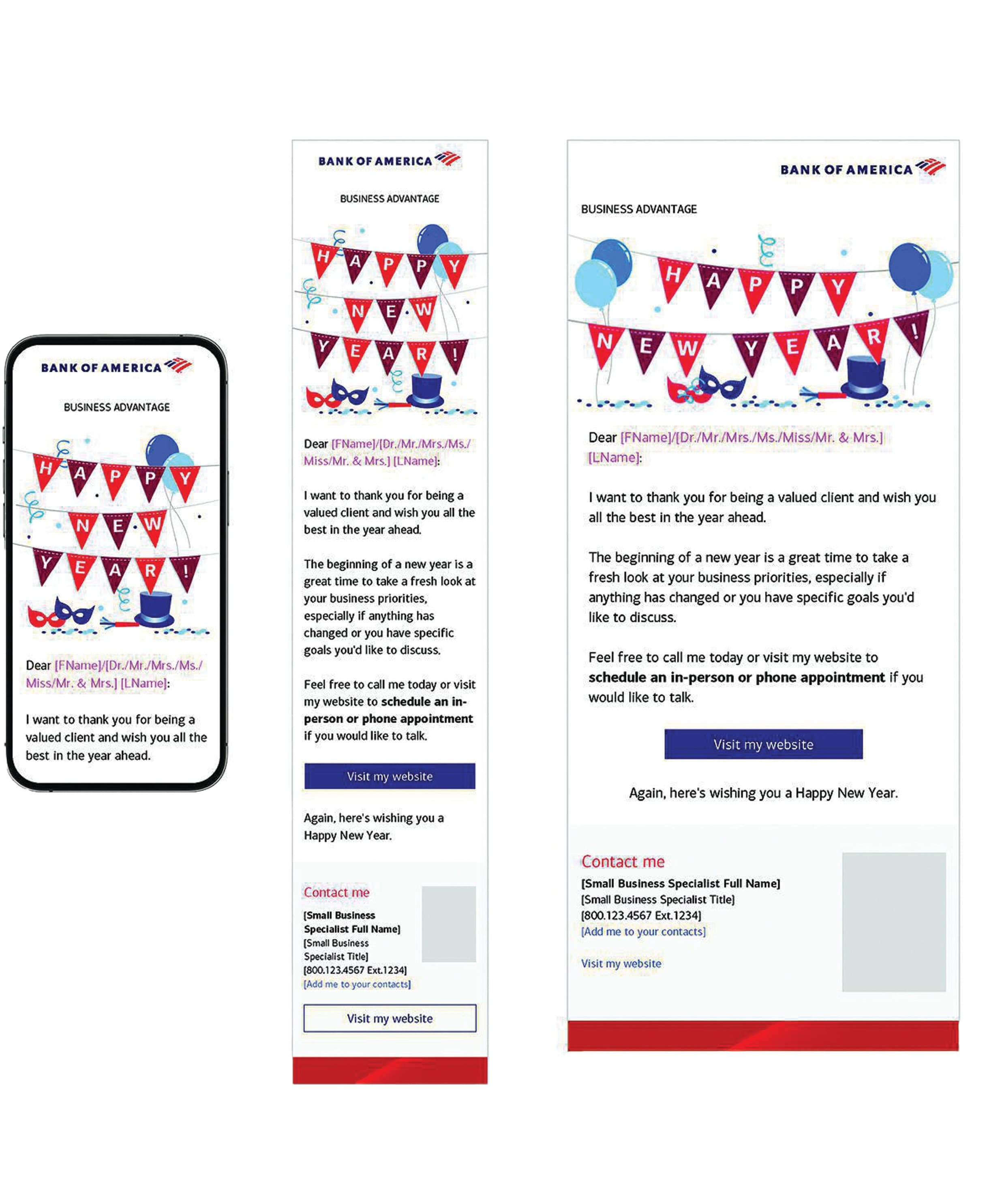 Small Business Happy New Year Email