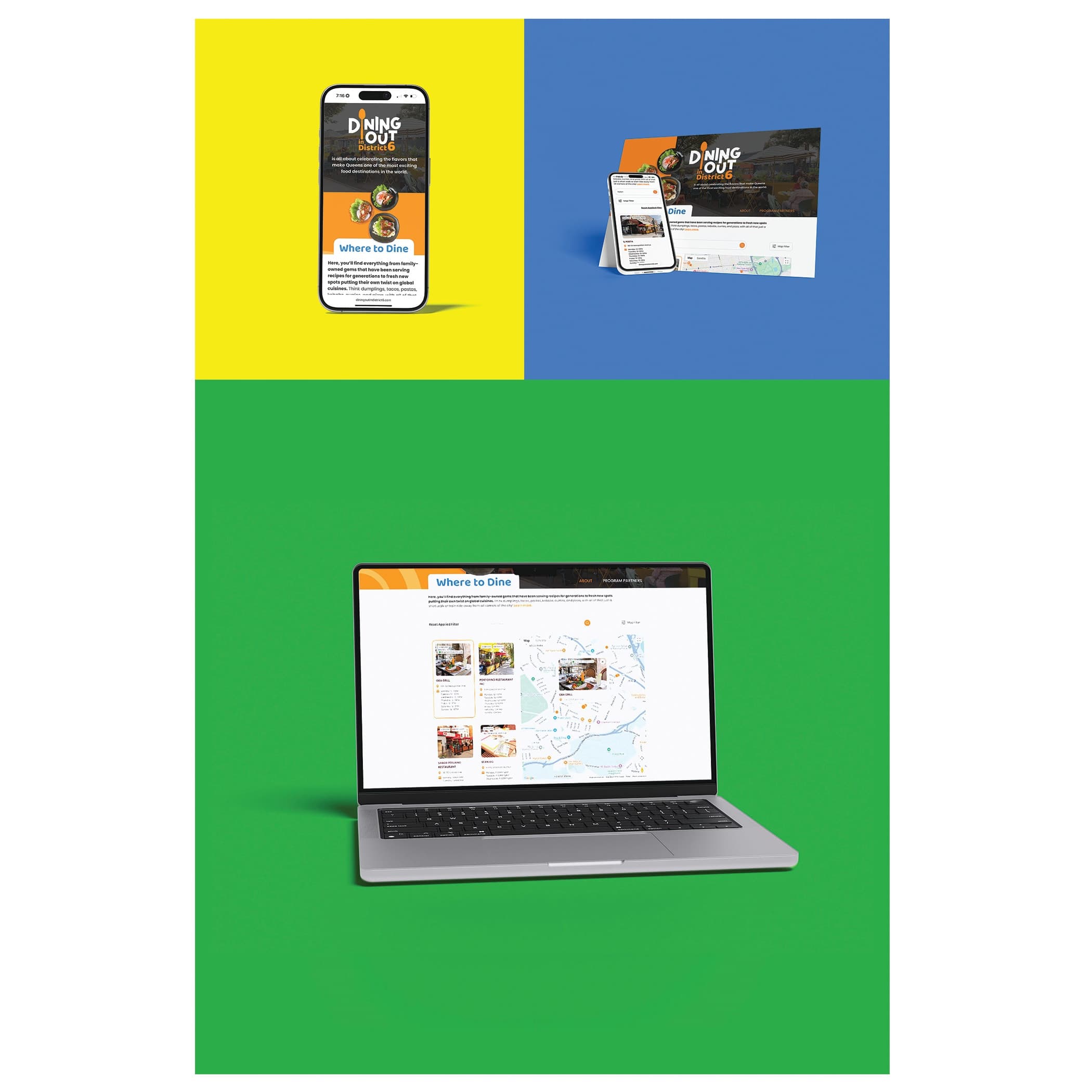 Dining Out in District 6 Landing Page Website Design