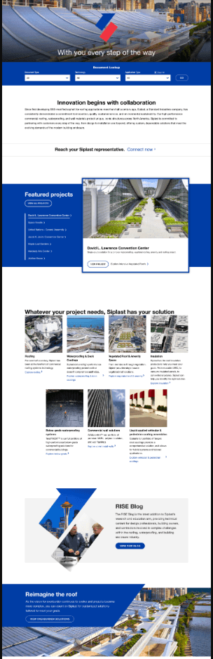 Siplast.com Homepage Design