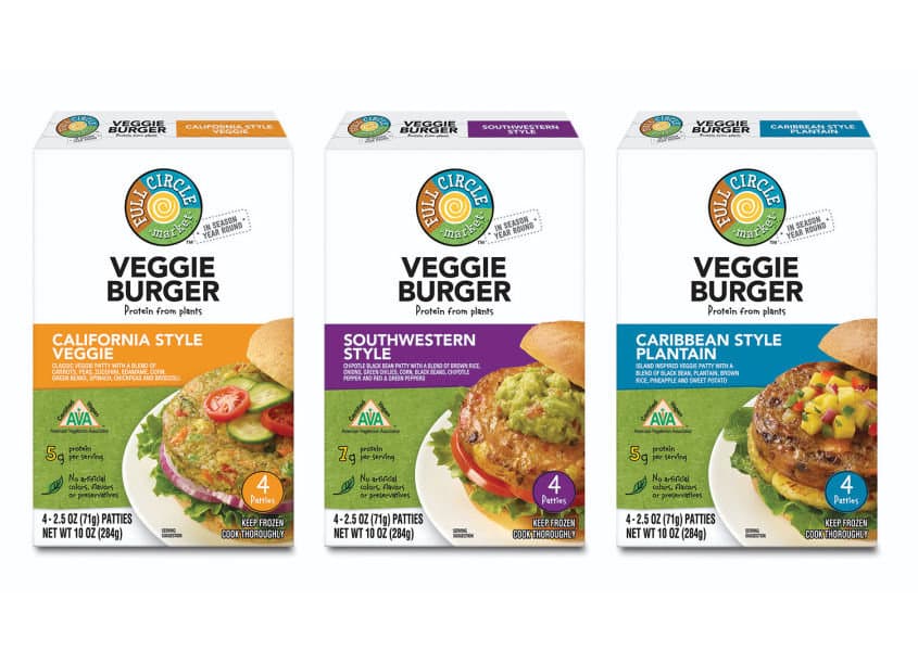Full Circle Market Veggie Burgers Packaging