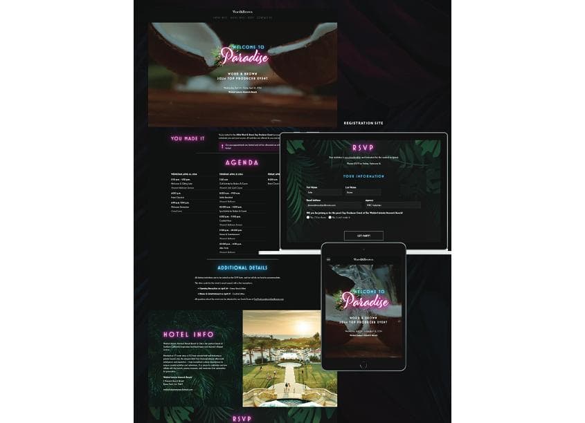 Word & Brown Top Producer Event Website