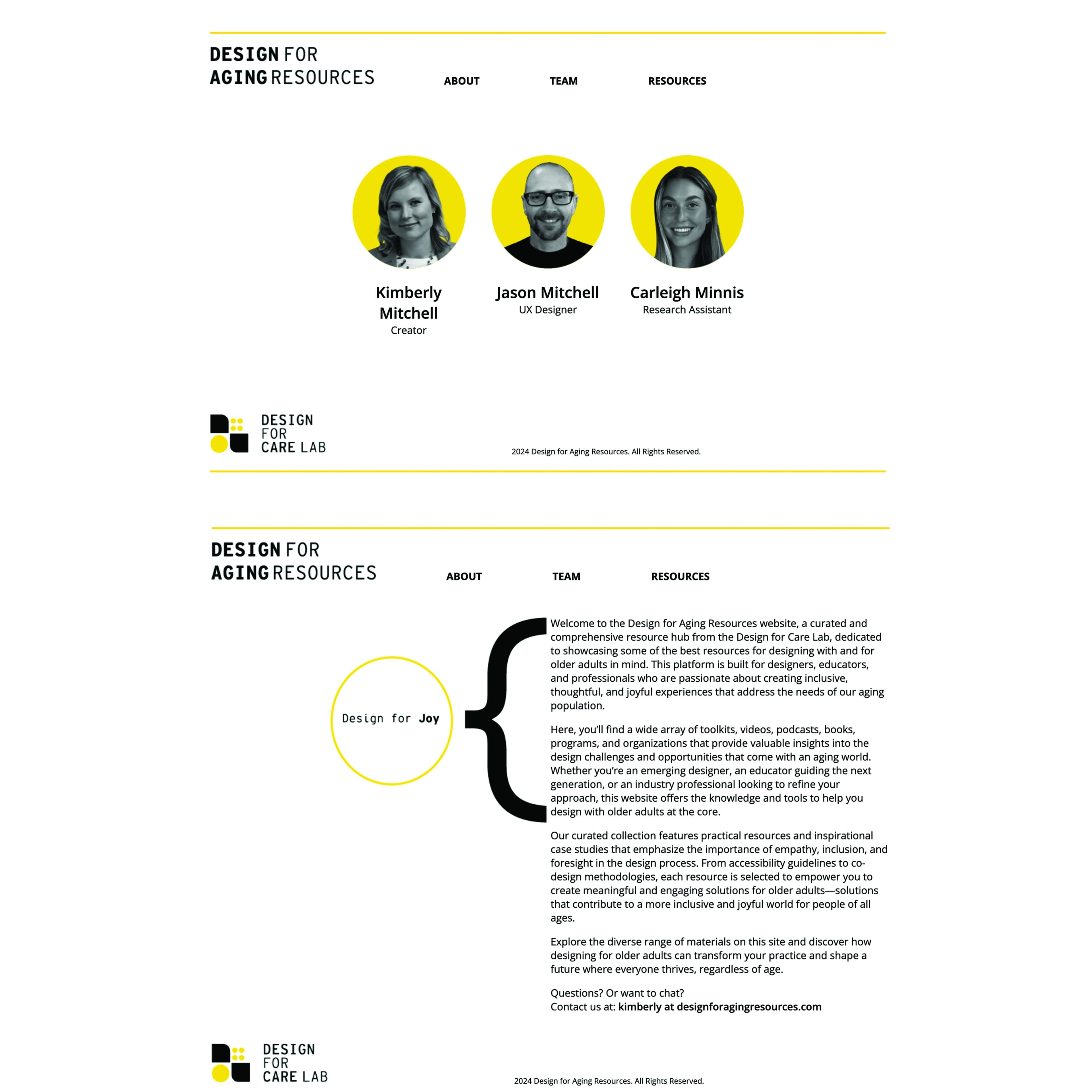 Design for Aging Resources Website