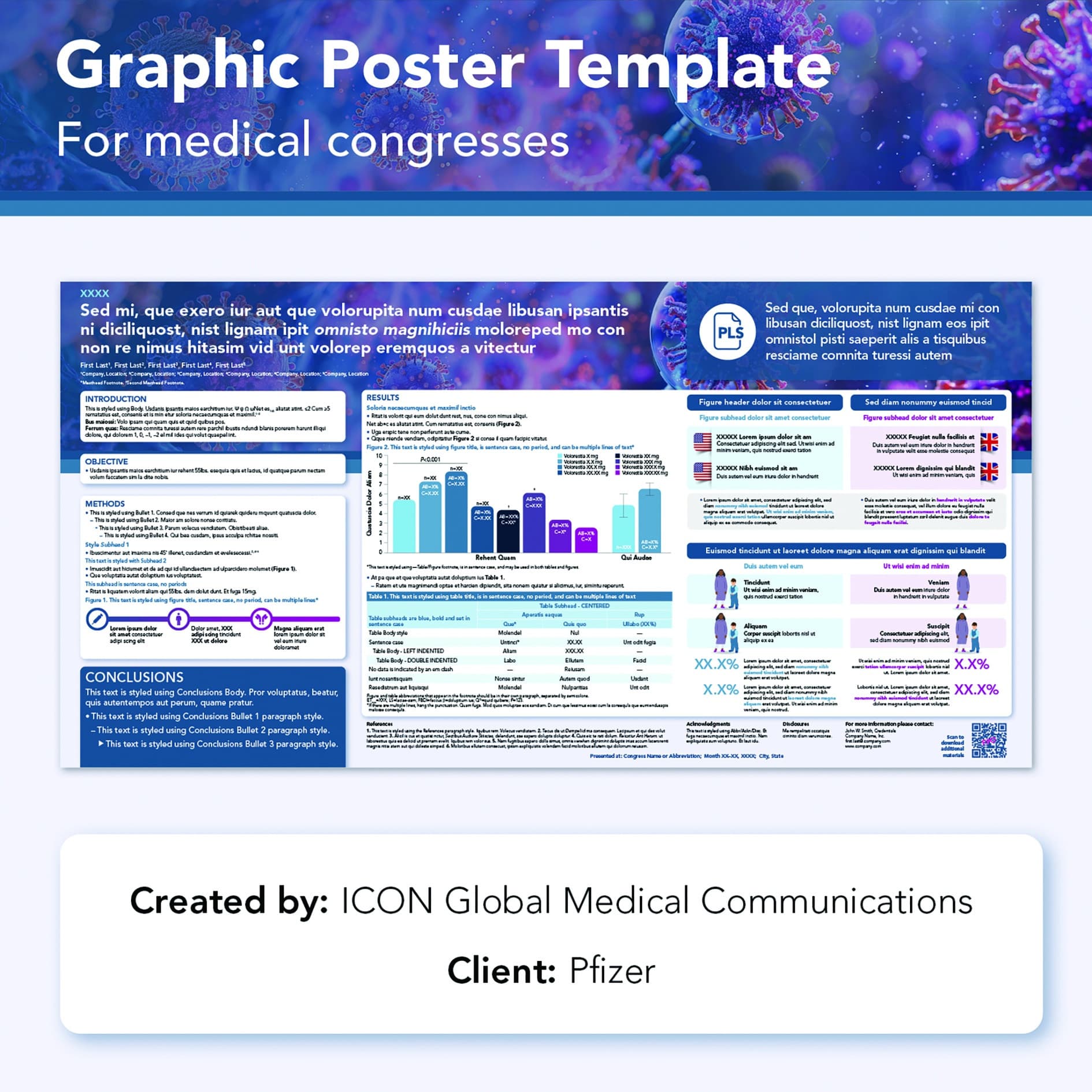 Graphic Poster Template for Medical Congresses
