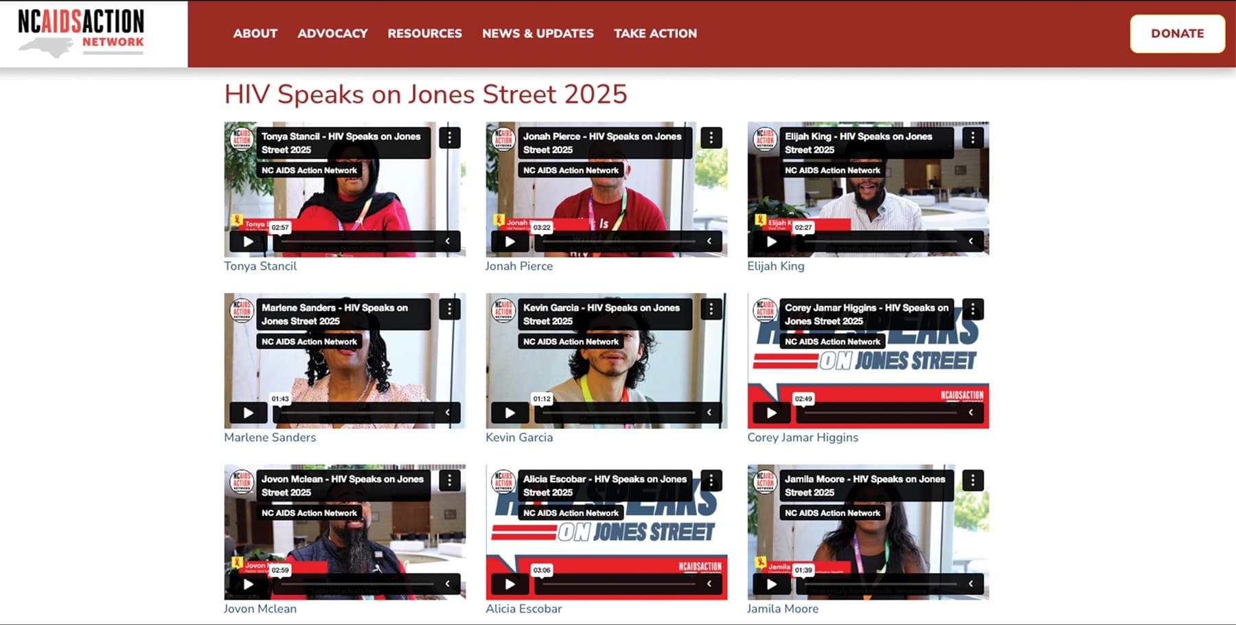 NCAAN HIV Speaks on Jones Street 2025 Videos