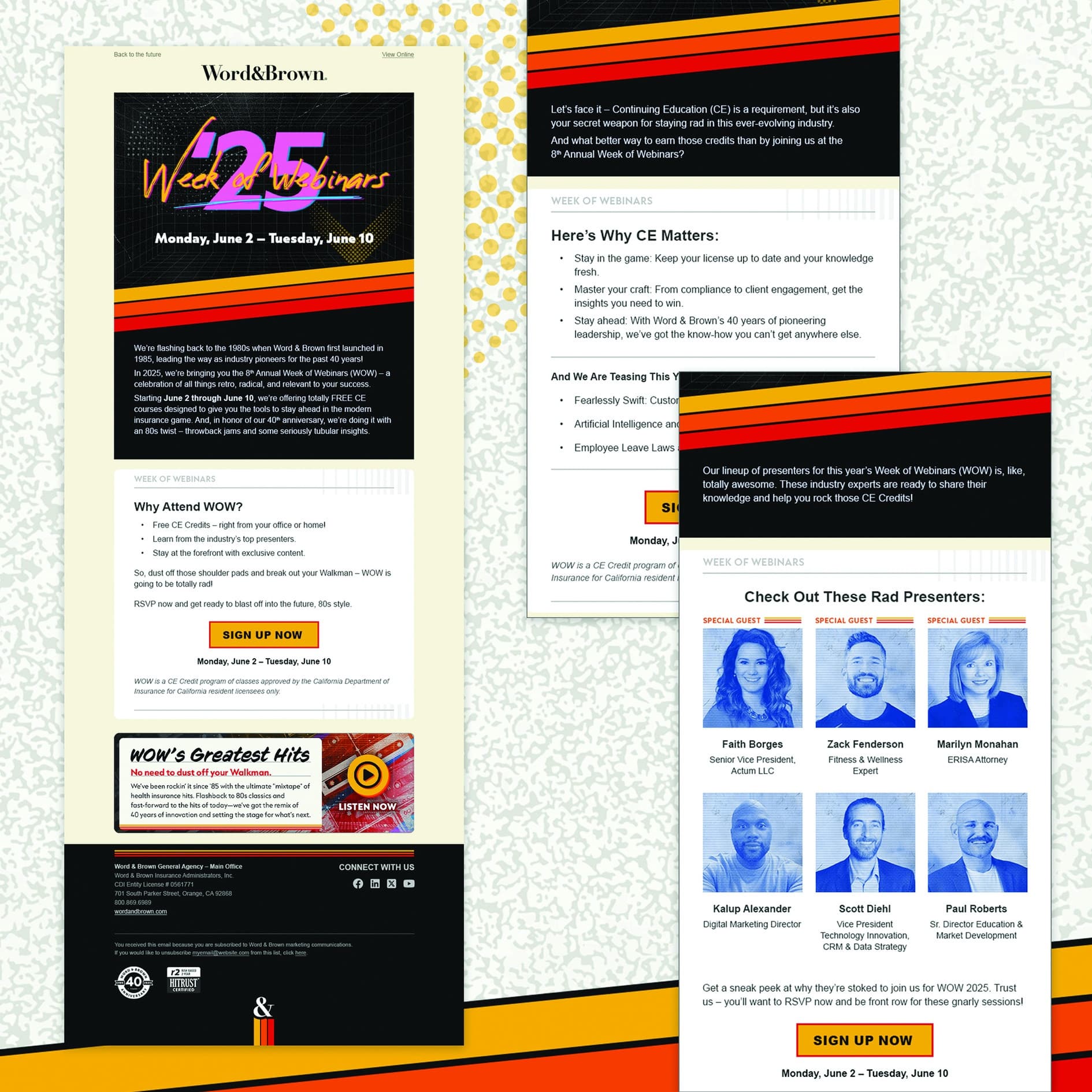 Word & Brown 'Week of Webinars' Email Campaign