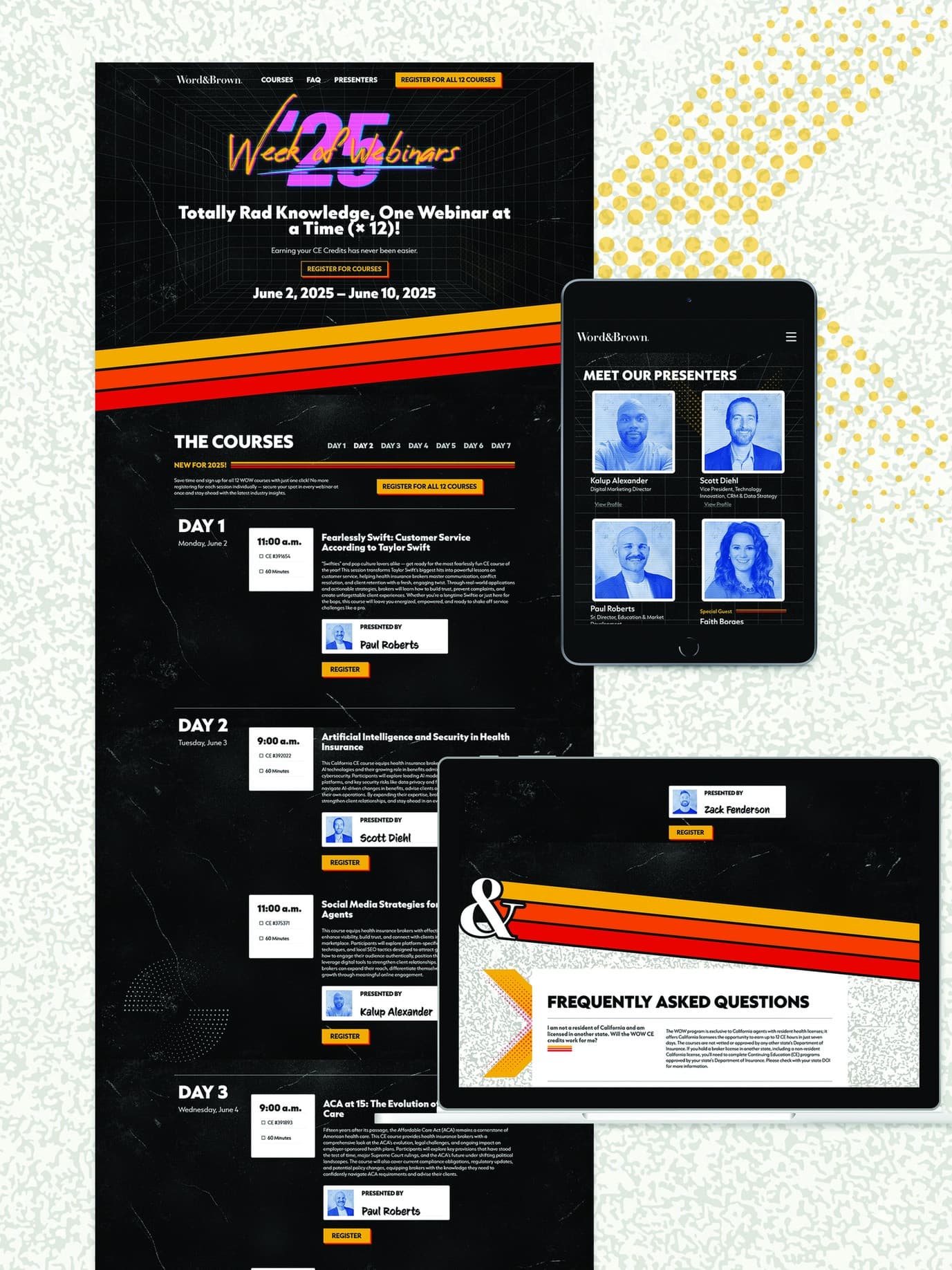 Word & Brown 'Week of Webinars' 2025 Microsite