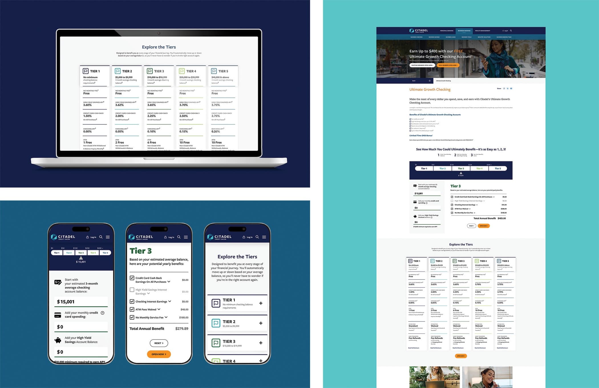 Ultimate Growth Checking Account UX/UI