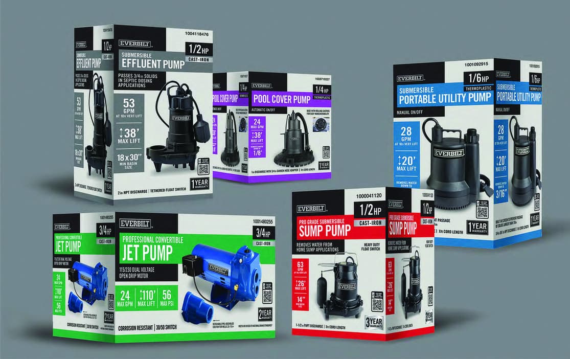 Everbilt Pumps Packaging