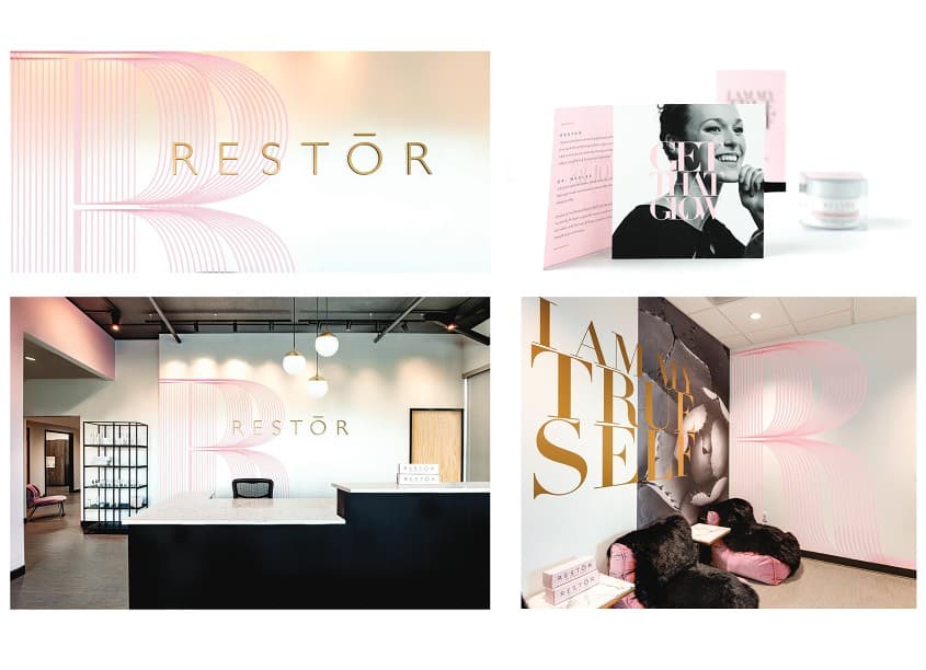 RESTOR Branding and Identity — Health & Wellness design — by Ellen Bruss Design — 2022 GDUSA award entry