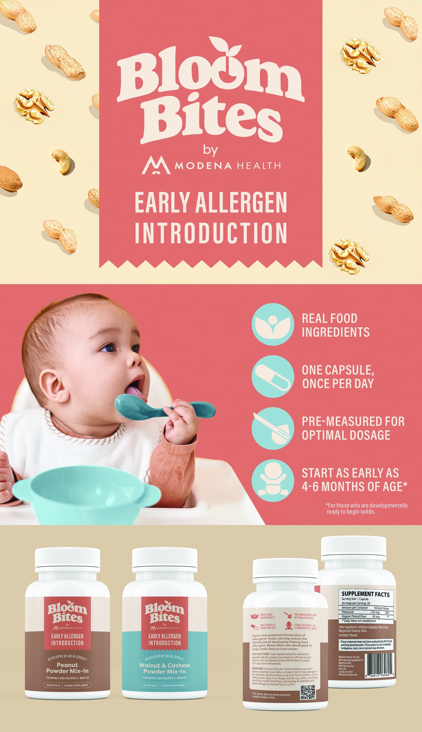 Bloom Bites Early Allergen Introduction — Branding + Identity Programs design — by Gina McKinna Design — 2025 GDUSA award entry