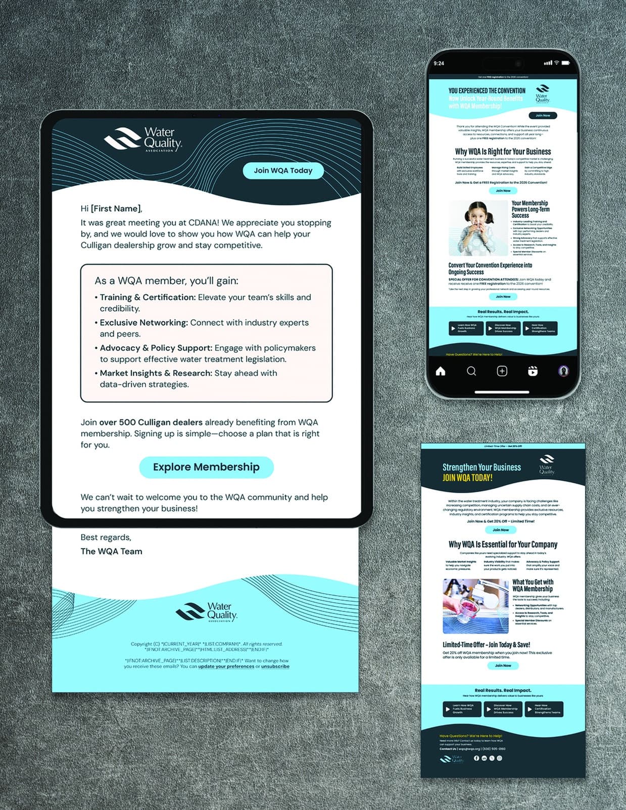 Water Quality Association Email Marketing Campaign