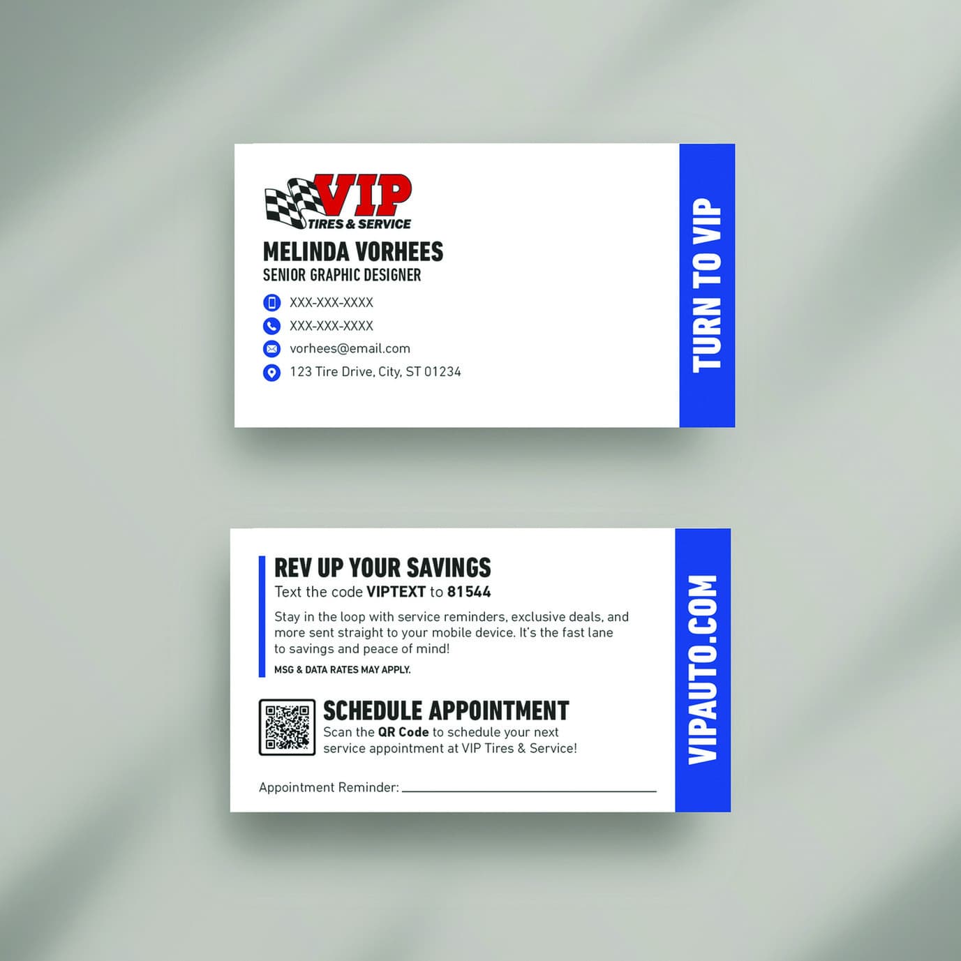 VIP Tires & Service Business Card Refresh