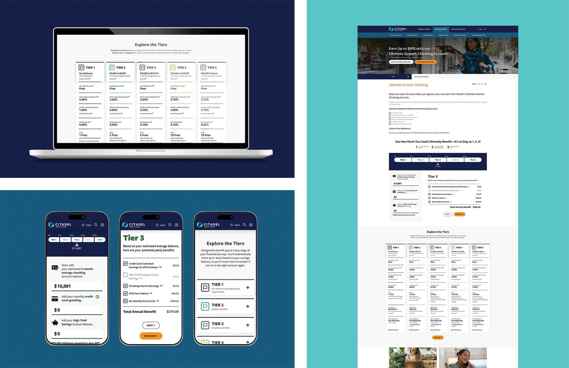 Ultimate Growth Checking Account UX/UI