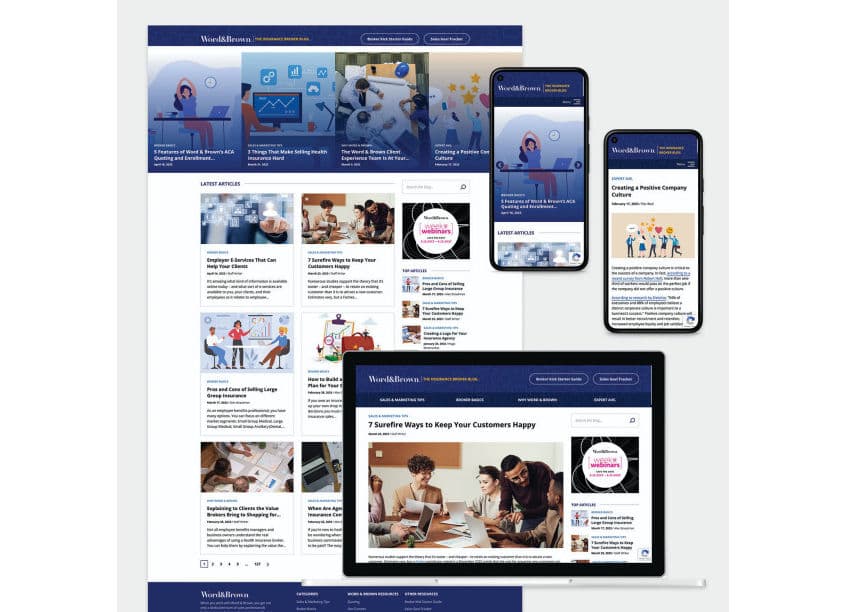 Word & Brown New Broker Blog Microsite — Digital Design — by The Word & Brown Companies — 2023 GDUSA award entry