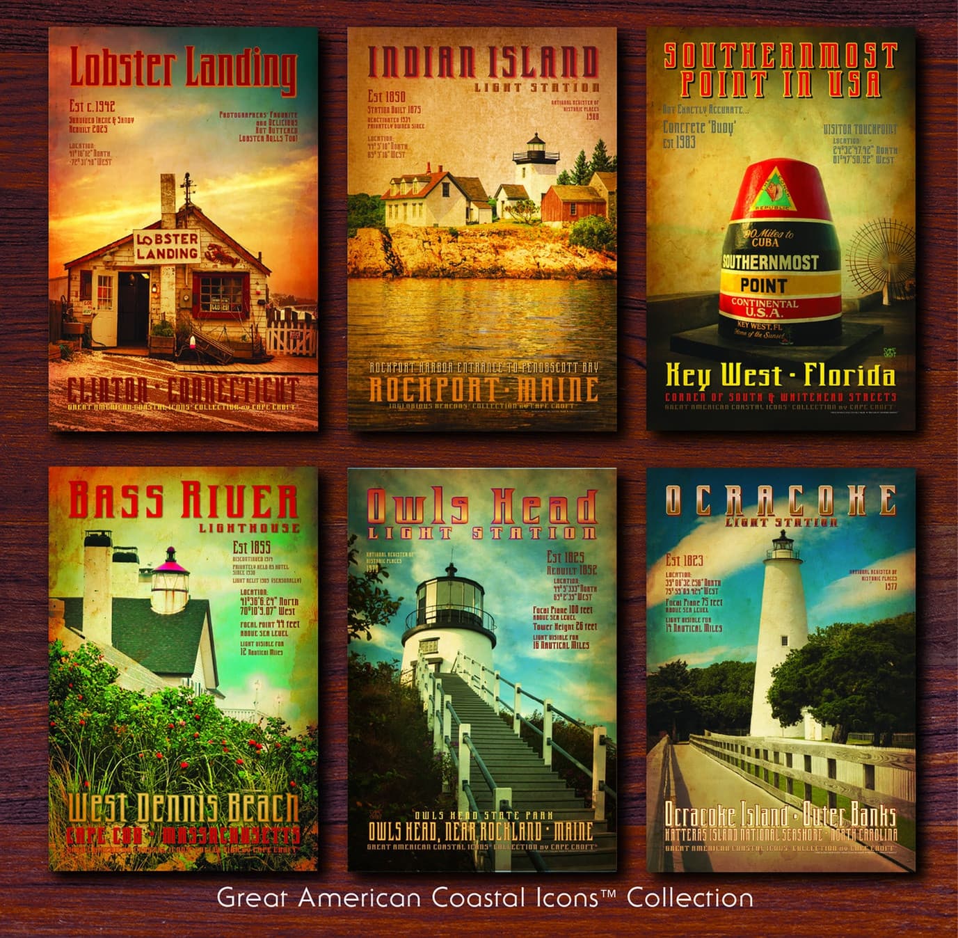 Great American Coastal Icons™ Collection Posters