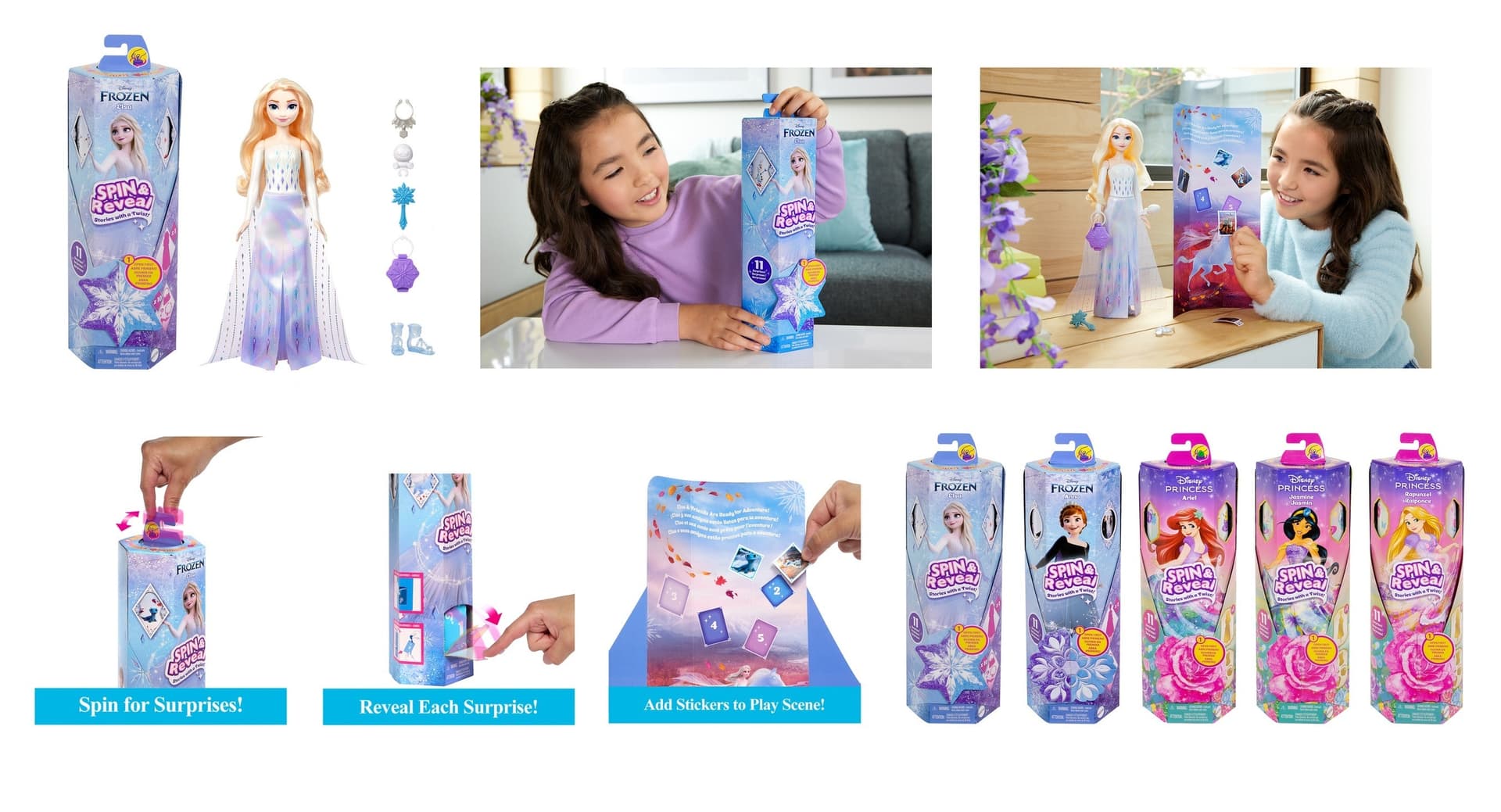 Disney Frozen and Disney Princess Spin & Reveal