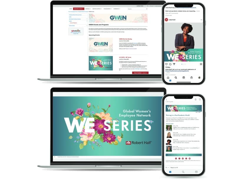 GWEN WE Series — Digital Design — by Robert Half Global Creative — 2021 GDUSA award entry