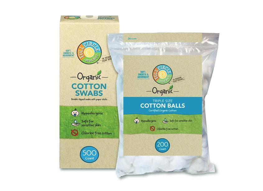 Full Circle Market Organic Cotton Swabs & Balls — Health & Wellness design — by Topco Associates, LLC — 2024 GDUSA award entry